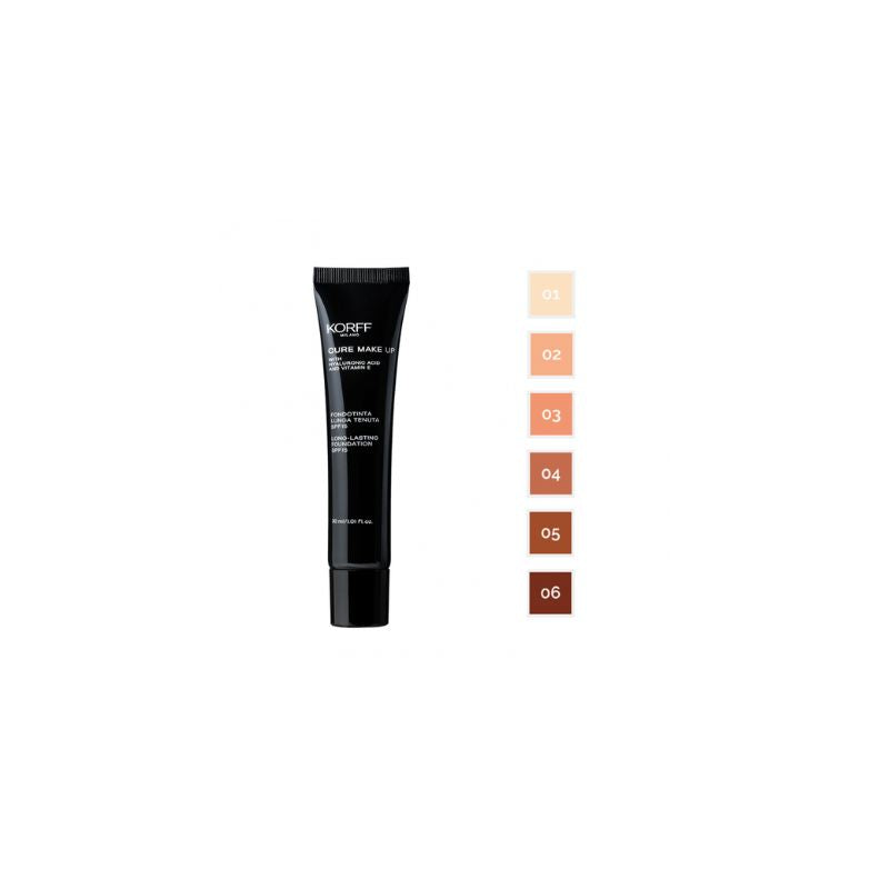 Korff Cure Make Up Fondotinta SPF 15 Con Acido Ialuronico e Vitamina E Lunga Tenuta 30ml