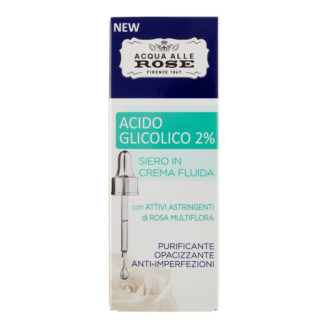 Acque alle Rose Acido Glicolico 2% Siero in Crema Fluida – Trattamento Esfoliante Rinnovante - 100ml Profumeria