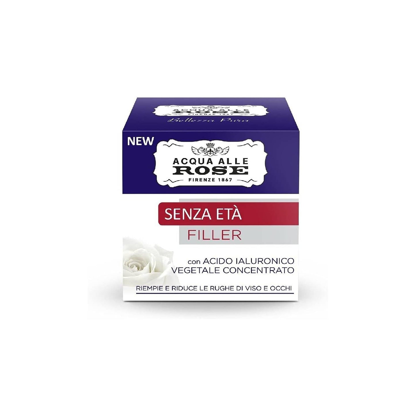 Acque alle Rose Senza Età Filler con Acido Ialuronico Vegetale Concentrato – Crema Viso Effetto Filler - 100ml Profumeria
