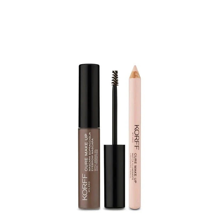 Korff Cure Make Up Kit Sopracciglia Mascara + Matita Illuminante 01 Brune