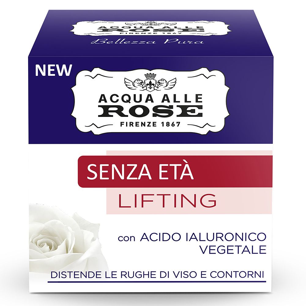 Acque alle Rose Senza Età Lifting con Acido Ialuronico Vegetale – Crema Viso Effetto Lifting - 100ml Profumeria