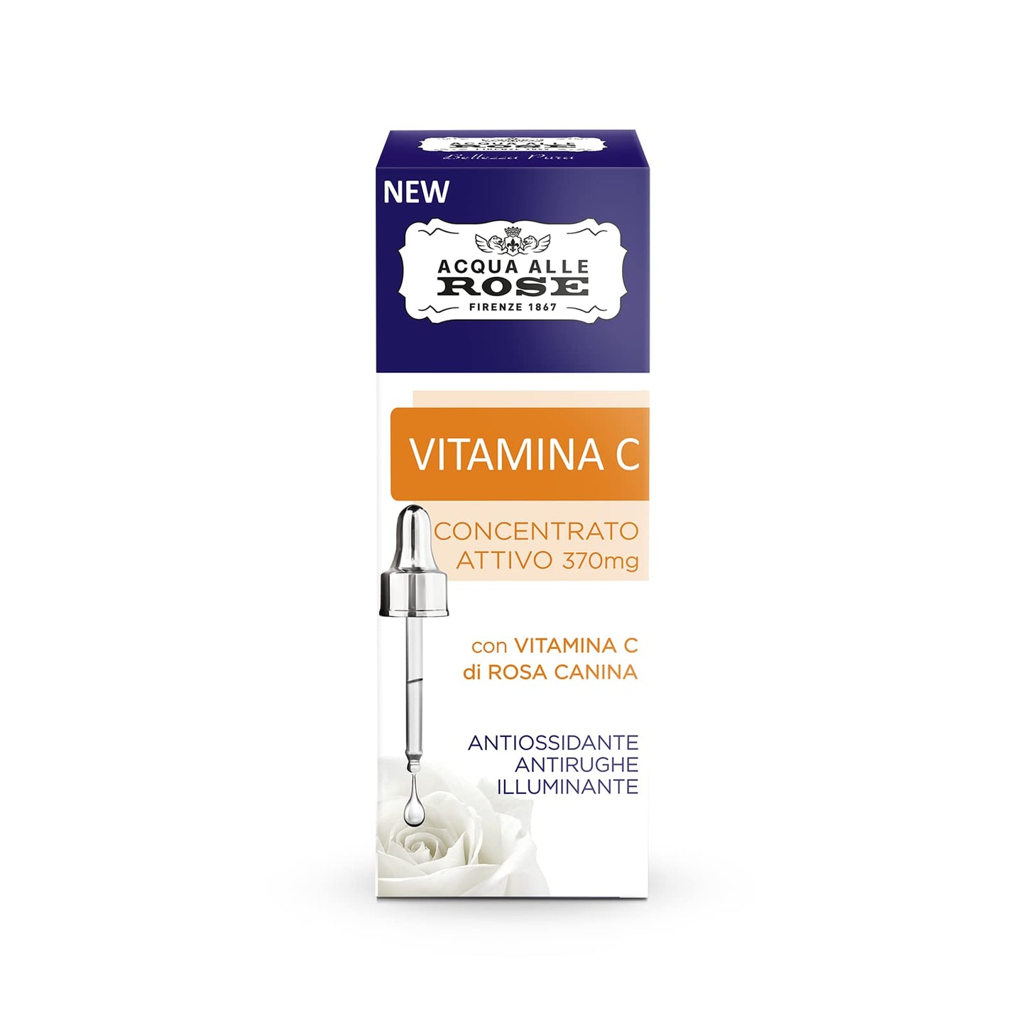 Acque alle Rose Vitamina C Rosa Canina Concentrato Attivo 370mg – Siero Viso Illuminante Anti - Macchie - 100ml Profumeria