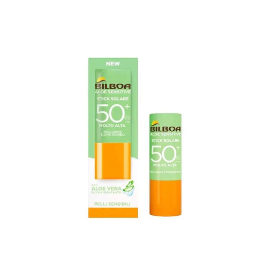 Bilboa Aloe Stick Solare SPF50+ 12ml – Stick Solare Protezione Alta Aloe Vera - 100ml Profumeria