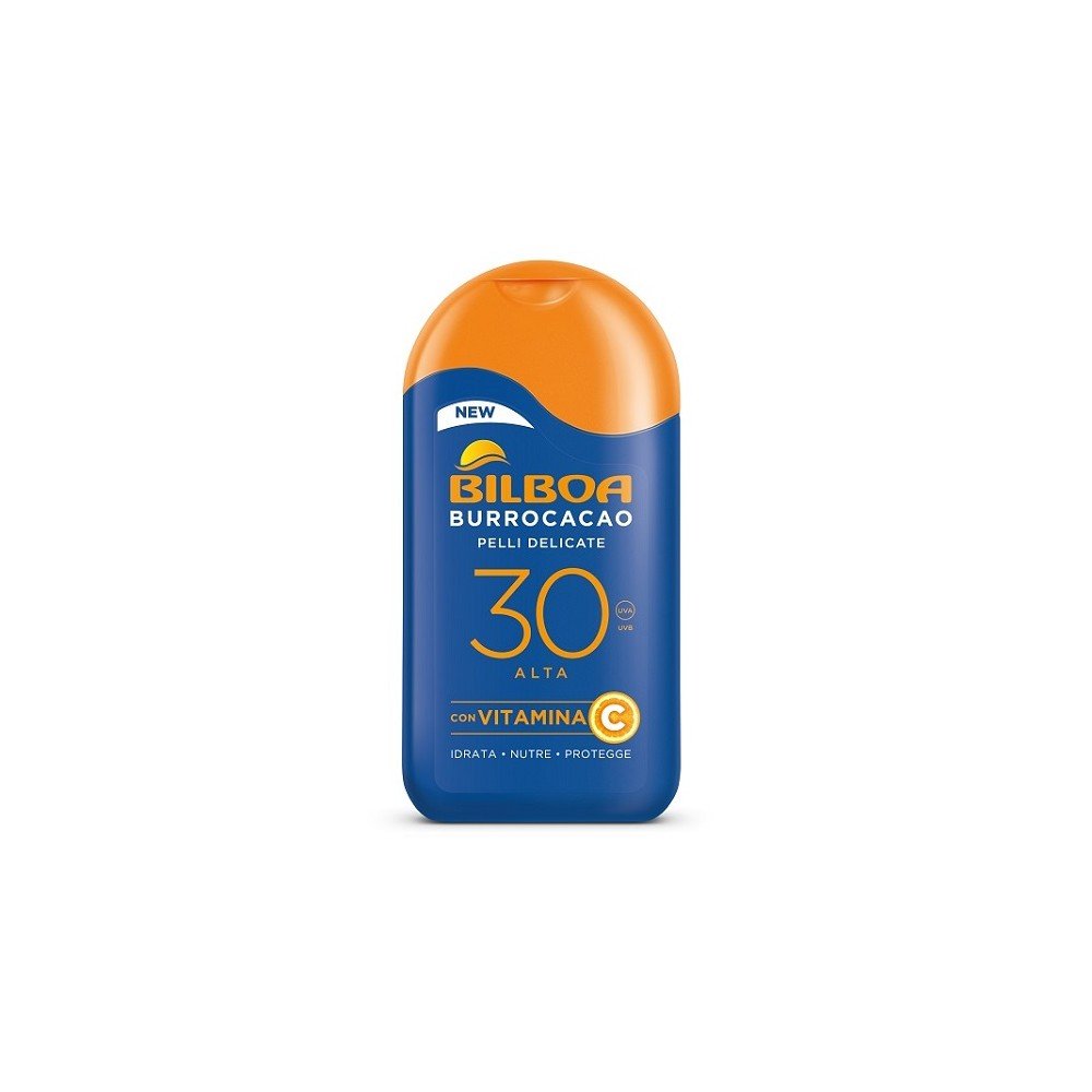 Bilboa Burrocacao Latte Solare 200ml – Solare Idratante Nutriente SPF30 SPF50+ Profumo Cacao - 100ml Profumeria