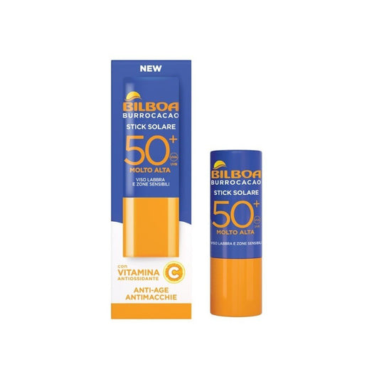 Bilboa Burrocacao Stick Solare SPF50+ 12ml – Stick Solare Nutriente Profumo Cacao Protezione Alta - 100ml Profumeria