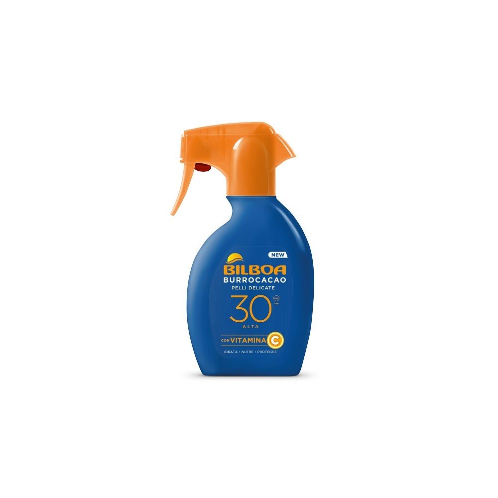 Bilboa Burrocacao Trigger Solare 200ml – Spray Solare Nutriente Profumo Cacao SPF20 SPF30 SPF50+ - 100ml Profumeria