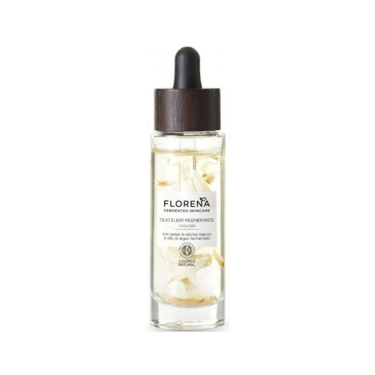 Florena Fermented Skincare Olio Elisir Rigenerante Naturale con Petali di Elicriso Bianco e Olio d'Argan Fermentato - 100ml Profumeria