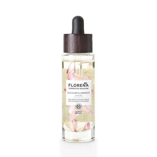 Florena Fermented Skincare Olio Elisir Rigenerante Naturale con Petali di Elicriso Rosa e Olio di Cartamo Fermentato - 100ml Profumeria
