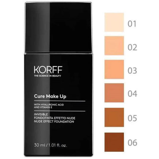 Korff Cure Make Up Invisible Fondotinta Effetto Nude Con Acido Ialuronico e Vitamina E